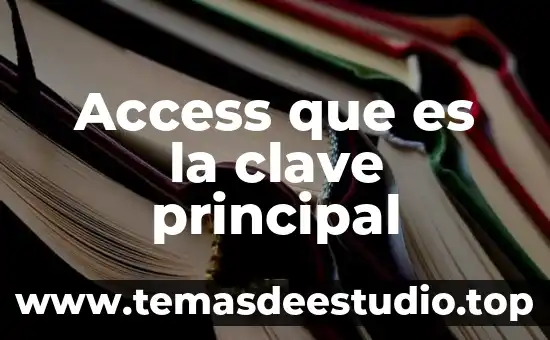 Qué es access definición 8 Access que es la clave principal