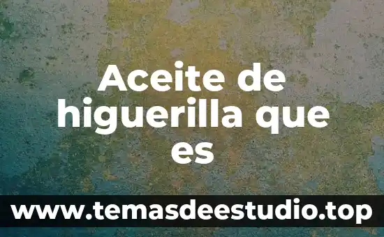 Aceite de higuerilla que es