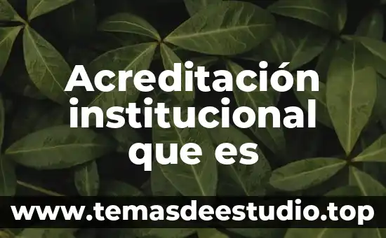 Acreditación ANECA que es 5 Acreditación institucional que es