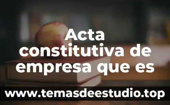 Que es una empresa e importancia 8 Acta constitutiva de empresa que es