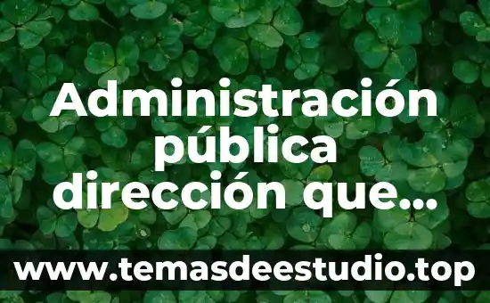 Administración pública dirección que es