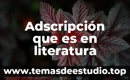 Adscripción que es en literatura