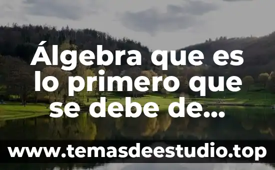 Por que es importante estudiar la historia de mexico 7 Álgebra que es lo primero que se debe de estudiar