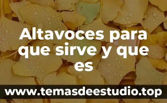 Que es el plantival y para que sirve 4 Altavoces para que sirve y que es