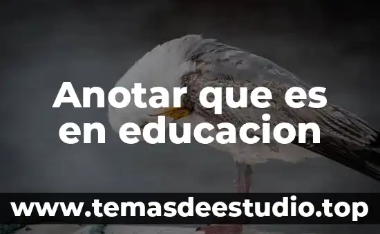 Anotar que es en educacion
