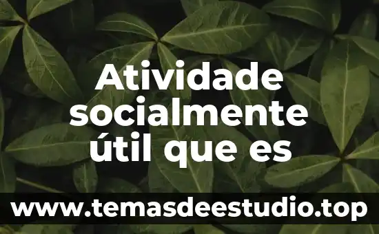 Que es ser socialmente responsable definicion 3 Atividade socialmente útil que es