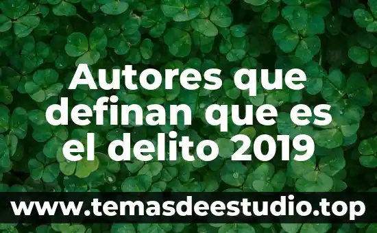 Autores que definan que es el delito 2019