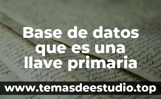 Que es la llave de sol 8 Base de datos que es una llave primaria