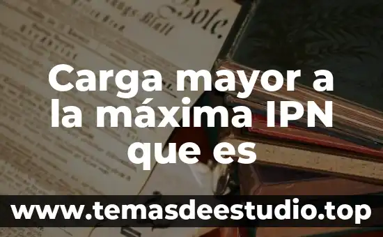 Que es carga en maquinaria pesada 8 Carga mayor a la máxima IPN que es