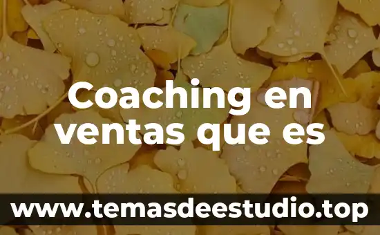 Coaching en ventas que es