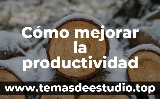 Cómo mejorar la productividad