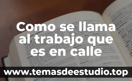 Como se le llama a un persona que es despegada 8 Como se llama al trabajo que es en calle