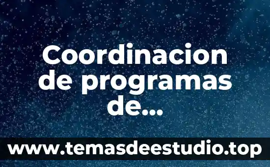 Qué es son los programas 4 Coordinacion de programas de mercadotecnia que es