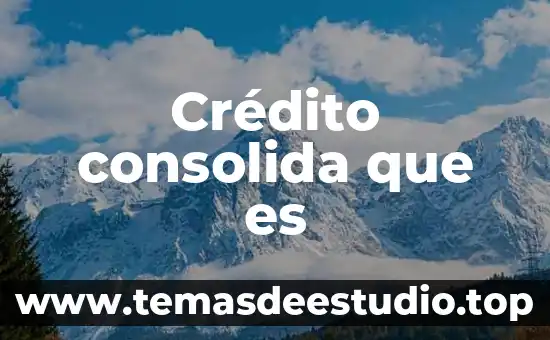 Crédito consolida que es