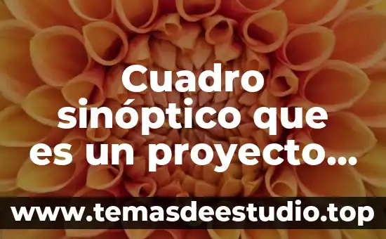 Que es la cultura cuadro sinoptico 6 Cuadro sinóptico que es un proyecto y sus características