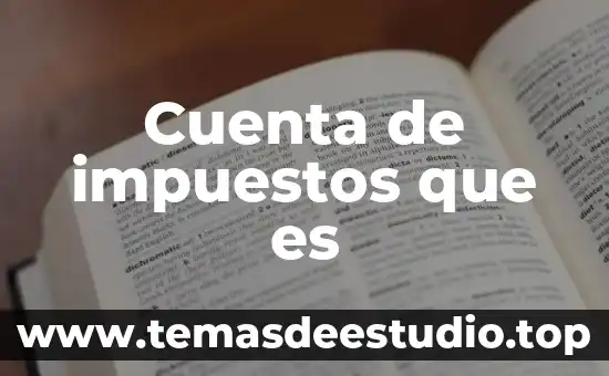 Que es elemento de la cuenta 3 Cuenta de impuestos que es