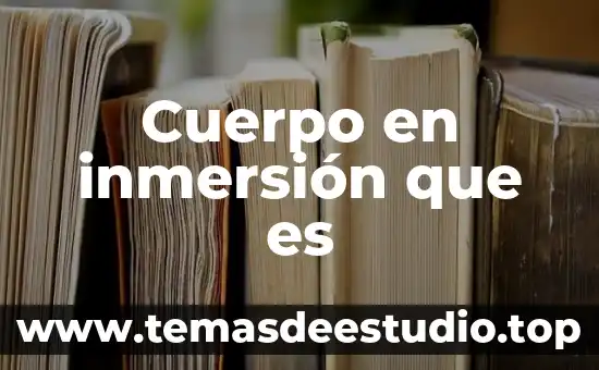 Que es saneamiento de un cuerpo de agua 3 Cuerpo en inmersión que es