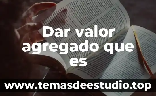 Dar valor agregado que es