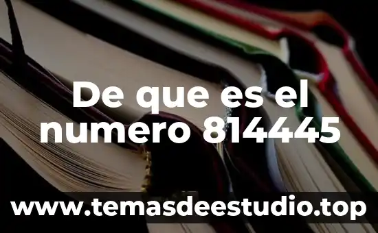 Qué es el número de Ocvirk 5 De que es el numero 814445