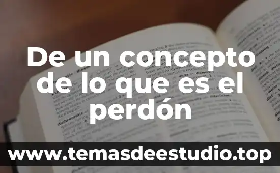 Se que es tarde para un perdon 6 De un concepto de lo que es el perdón