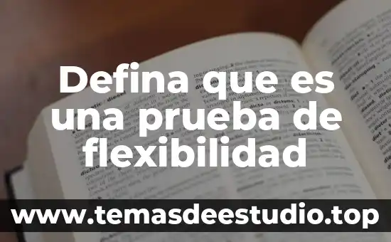 Que es flexibilidad de planta 7 Defina que es una prueba de flexibilidad