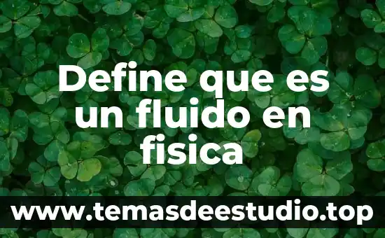 Define que es un fluido en fisica