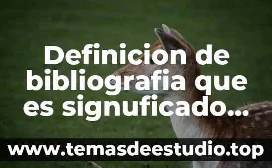 Definicion de bibliografia que es signuficado y concepto