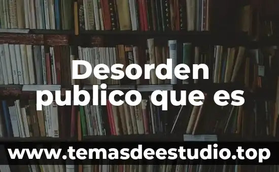 Desorden publico que es