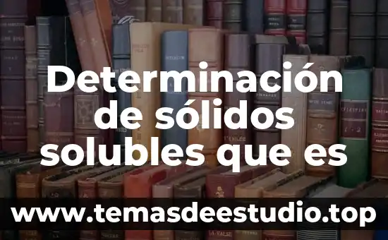Determinación de sólidos solubles que es