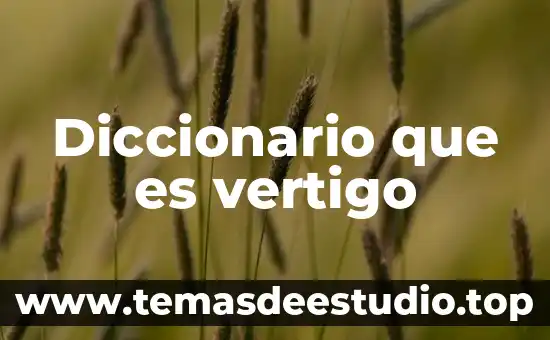 Qué es etimología en el diccionario 8 Diccionario que es vertigo