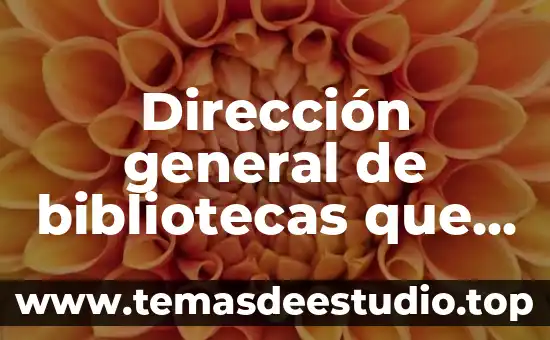 Dirección general de bibliotecas que es