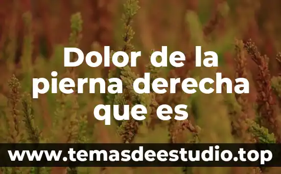 Segun la ciencia que es el dolor de cabeza 8 Dolor de la pierna derecha que es