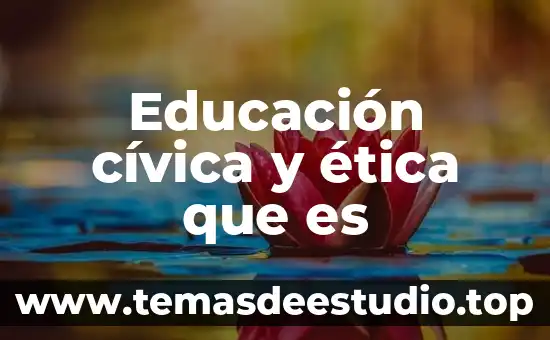 Concepto que es la formacion civica 8 Educación cívica y ética que es
