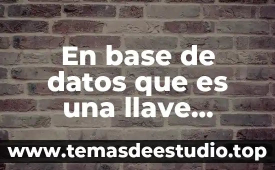Que es la llave de sol 4 En base de datos que es una llave primaria