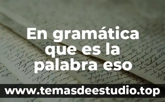 Que es significado etimológico de la palabra biblia 5 En gramática que es la palabra eso