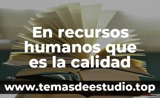 Relación laboral que es recursos humanos 6 En recursos humanos que es la calidad