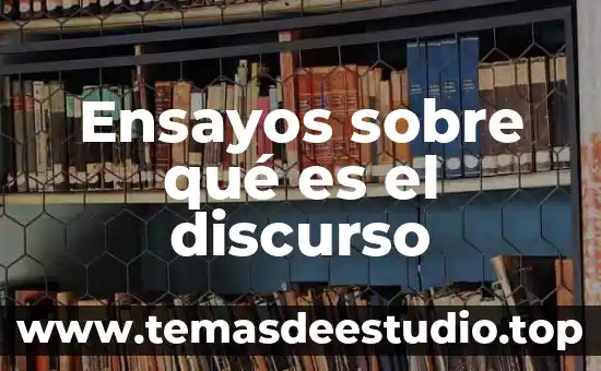 Es sol que es 4 Ensayos sobre qué es el discurso
