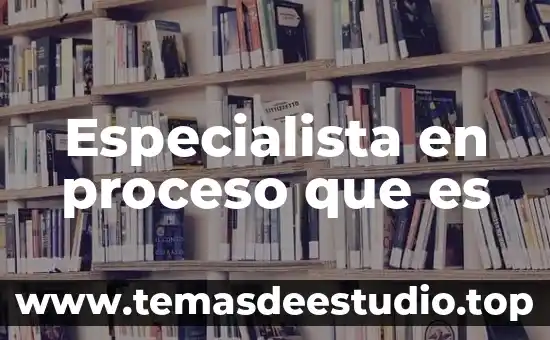 Que es ser un especialista 6 Especialista en proceso que es