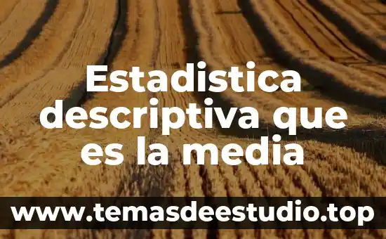 Perspectiva descriptiva que es en psicología 4 Estadistica descriptiva que es la media