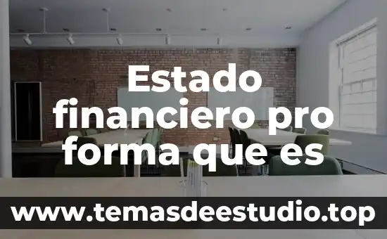 Estado financiero pro forma que es