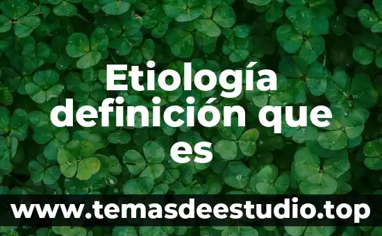 Etiología definición que es