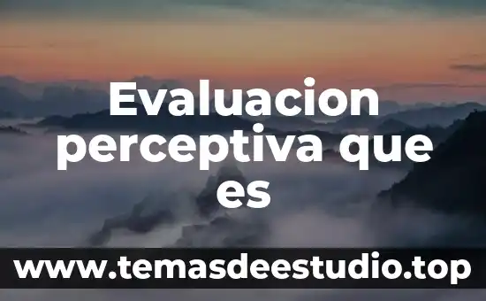 Que es una evaluacion para umas 8 Evaluacion perceptiva que es