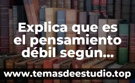 Que es organizacion de empresa comercial 3 Explica que es el pensamiento débil según gianni vattimo brainly