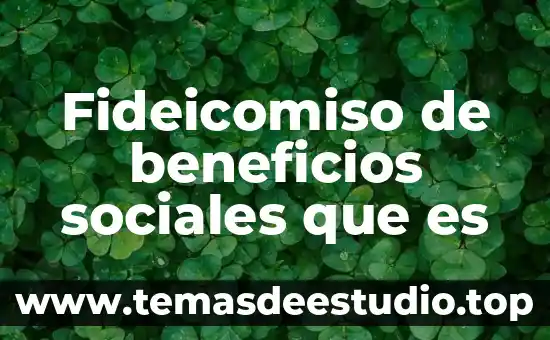 Que es clandestino sociales 4 Fideicomiso de beneficios sociales que es