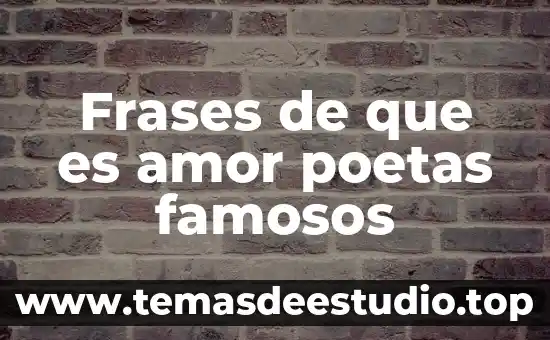 Qué es el concepto de formación 5 Frases de que es amor poetas famosos