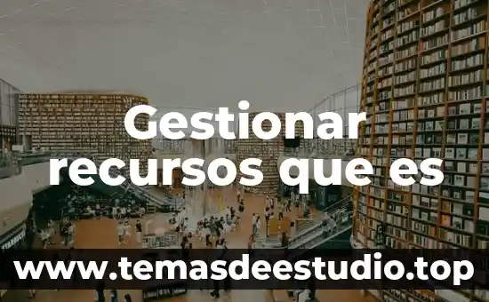 Que es significa gestionar 3 Gestionar recursos que es