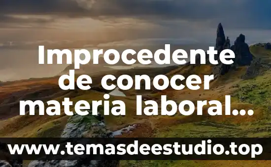 Improcedente de conocer materia laboral ya que es electoral