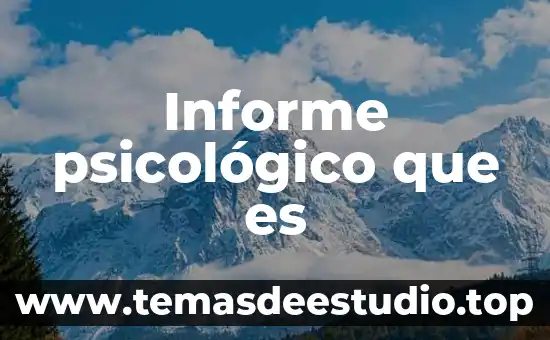 Introduccion de que es un informe 3 Informe psicológico que es