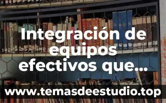 Afirmación que se refiere a lo que es 4 Integración de equipos efectivos que es