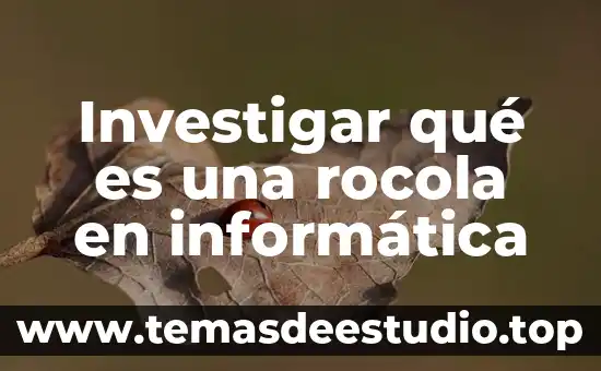 Que es web en informatica 5 Investigar qué es una rocola en informática